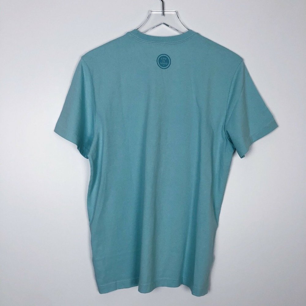 NWT Life Is Good Bucket List Crusher T-Shirt Golf Funny Novelty Blue Mens Small - Picture 3 of 7